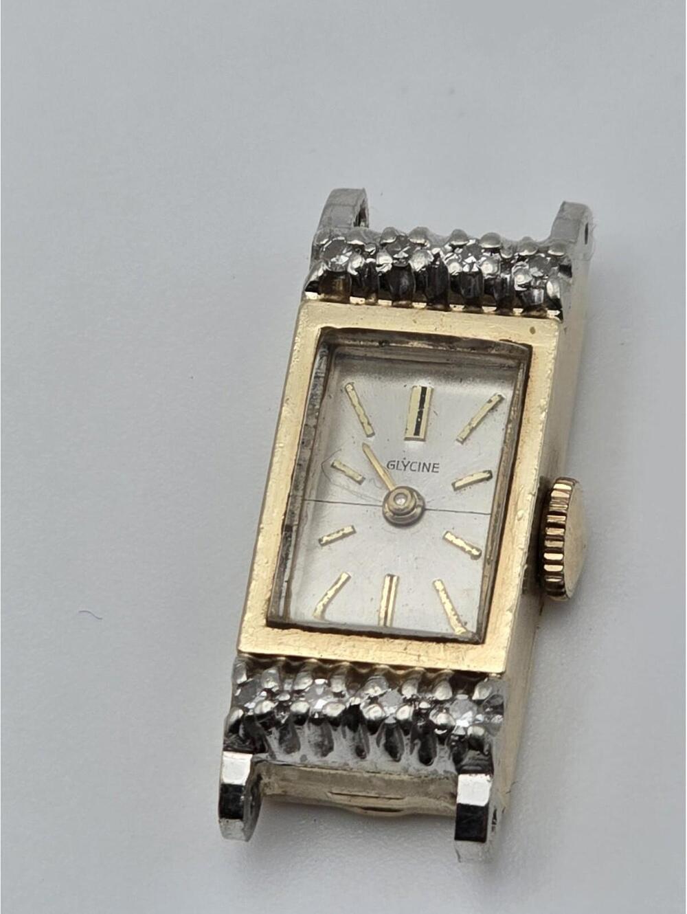 Vintage Glycine 10k Gold Ladies Watch – Diamonds – Working